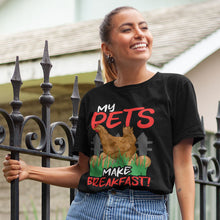 Load image into Gallery viewer, Pets Make Breakfast | Black Tee Shirt