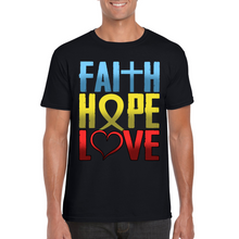 Load image into Gallery viewer, Faith Hope Love | Black Tee Shirt