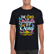 Load image into Gallery viewer, The Lord Is My Strength | Black Tee Shirt