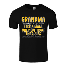 Load image into Gallery viewer, Grandma Rules | Black Tee Shirt