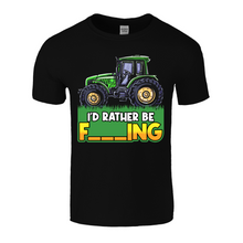 Load image into Gallery viewer, I'd Rather Be Farming | Black Tee Shirt