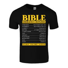 Load image into Gallery viewer, Bible Hotline | Black Tee Shirt