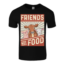 Load image into Gallery viewer, Friends Not Food | Black Tee Shirt