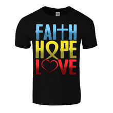 Load image into Gallery viewer, Faith Hope Love | Black Tee Shirt